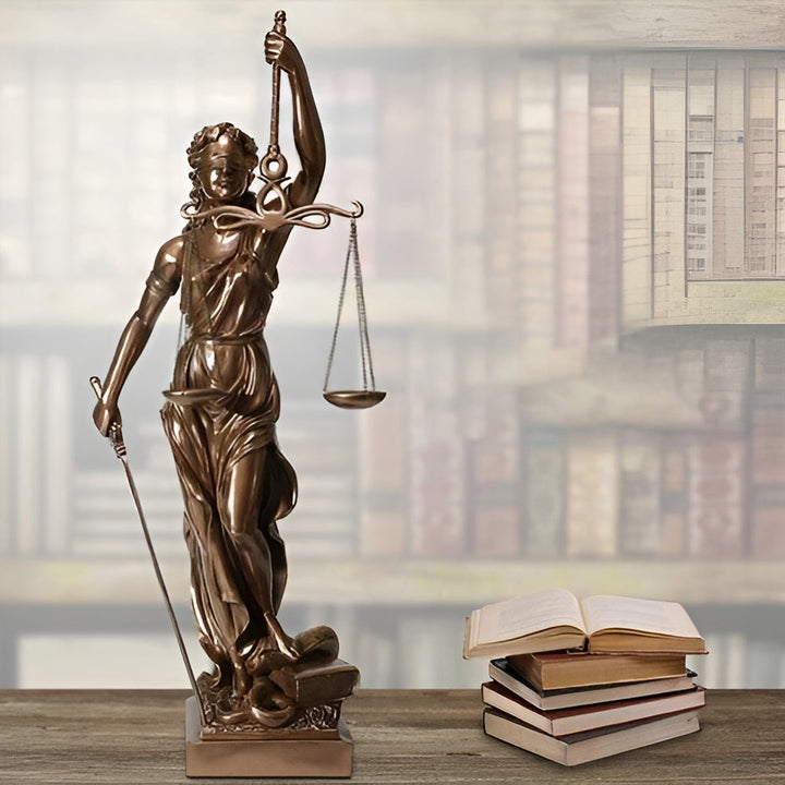 Statue of the Goddess of Justice – An elegant decorative sculpture of Justitia | Bowlift