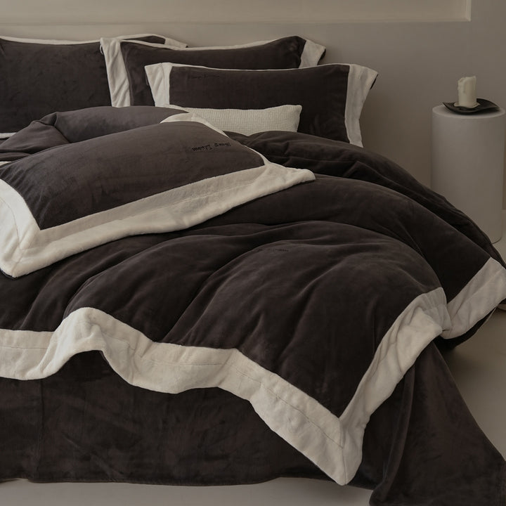 Milk fiber fleece duvet cover set, extra warm