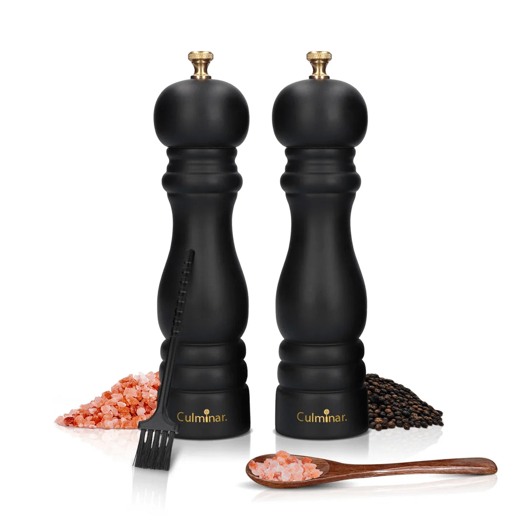 BowLift | Salt and Pepper Mill Set – Manual Spice Mill made of Wood with Ceramic Grinder & Adjustable Grinding Degree