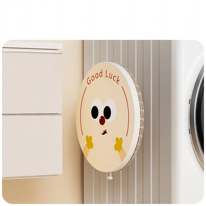 Foldable laundry collector, round, with lid
