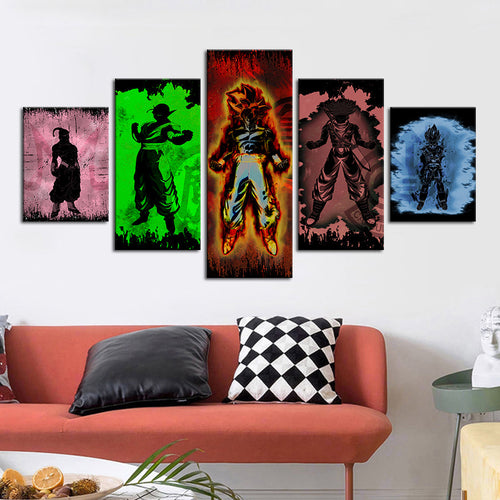 Dragon Ball Z Silhouettes - Canvas Wall Art Painting | Bowlift