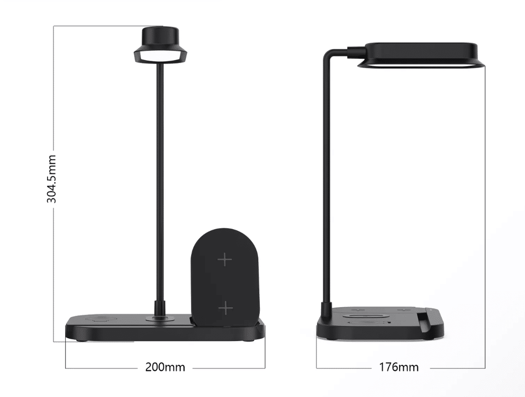 LED table lamp with dimmer and wireless charger for smartphones (4-in-1) | Bowlift