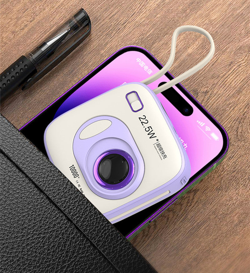 BowLift | Dual Fast Charge Digital Display Slim 10000mAh Portable Power Bank With Built-in Cables