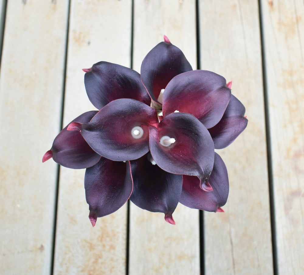 BowLift | 10 marine blue Calla lily PU Real Touch flowers wedding decoration bouquets table decoration artificial flowers home decor