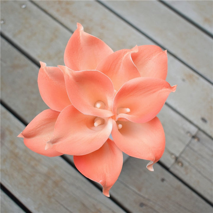 BowLift | 10 marine blue Calla lily PU Real Touch flowers wedding decoration bouquets table decoration artificial flowers home decor