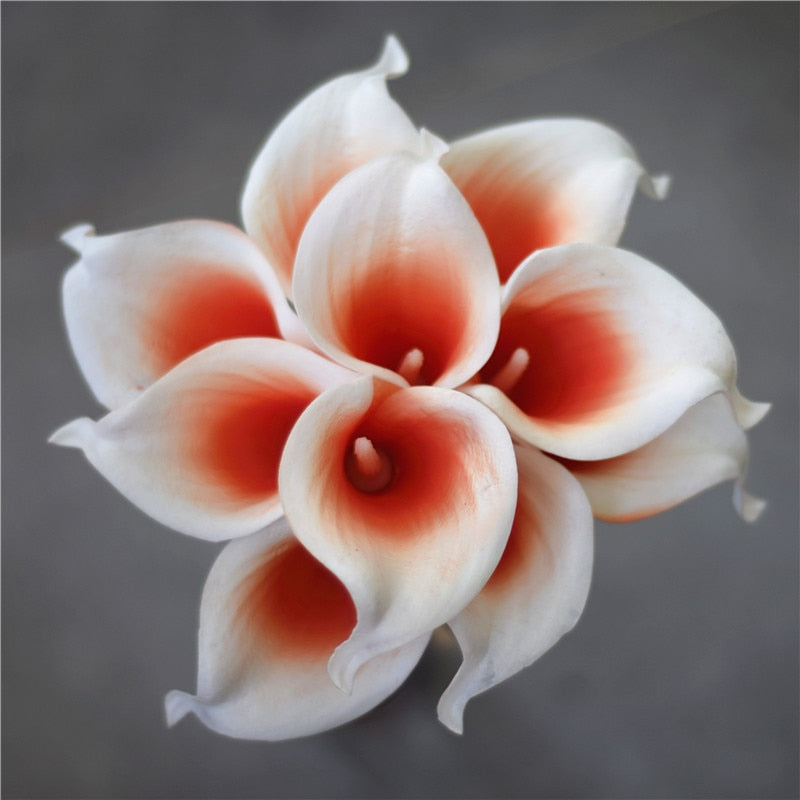 BowLift | 10 marine blue Calla lily PU Real Touch flowers wedding decoration bouquets table decoration artificial flowers home decor