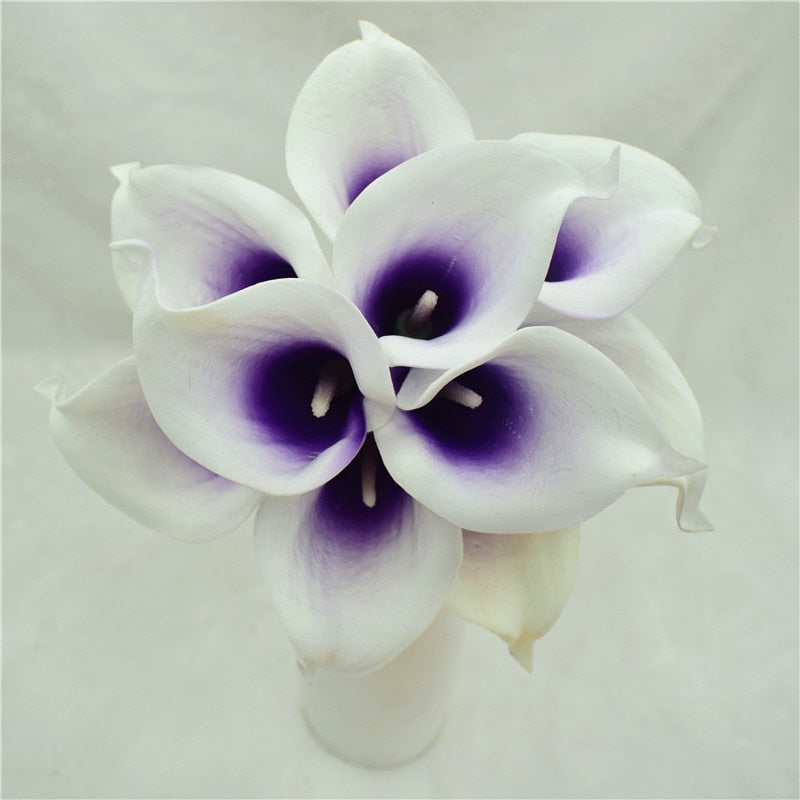 BowLift | 10 marine blue Calla lily PU Real Touch flowers wedding decoration bouquets table decoration artificial flowers home decor