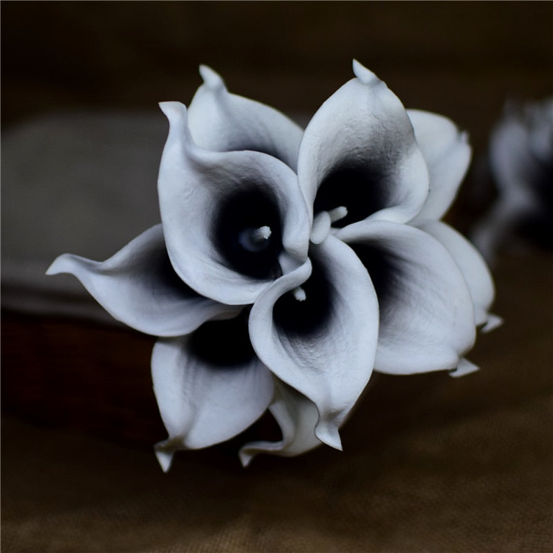 BowLift | 10 marine blue Calla lily PU Real Touch flowers wedding decoration bouquets table decoration artificial flowers home decor