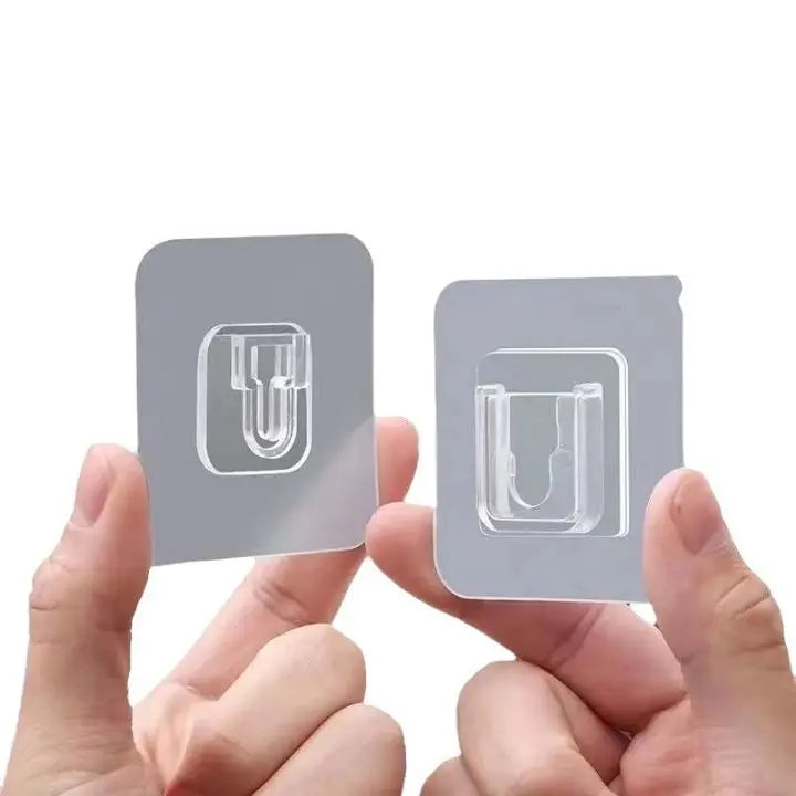 BowLift | 10 Pair Transparent Wall Hooks – Strongly Adhesive & Versatile