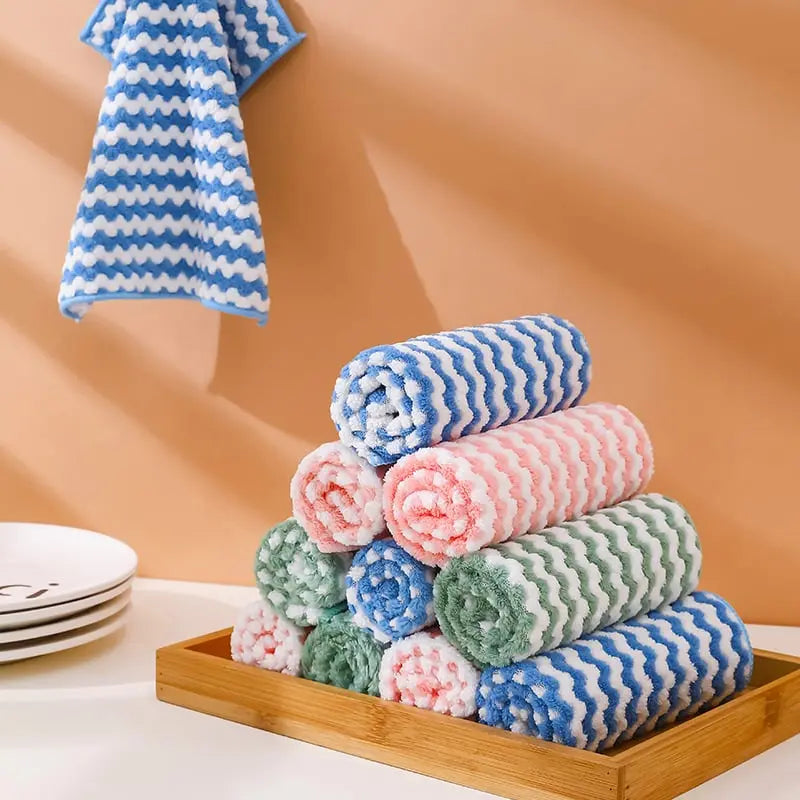 BowLift | 10 pieces reusable microfiber cleaning cloth for kitchen and surfaces