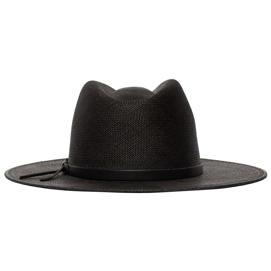 Summer Straw Fedora Hat-Black | Bowlift