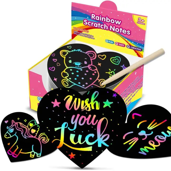 BowLift | 100 pieces rainbow scratch paper – creative, colorful & child-friendly