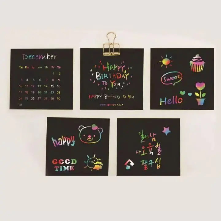 BowLift | 100 pieces rainbow scratch paper – creative, colorful & child-friendly