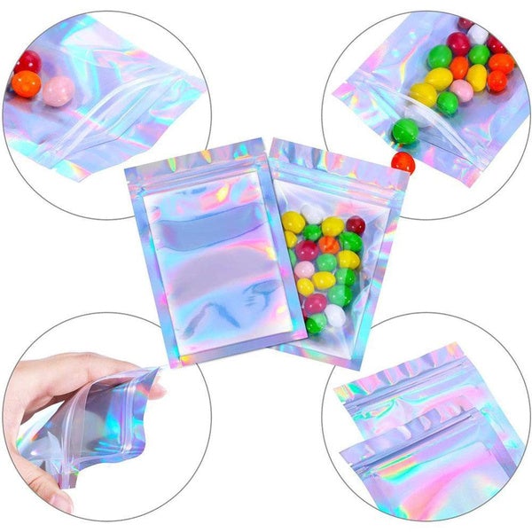BowLift | 100-Pack: Resealable holographic foil bags