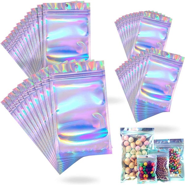 BowLift | 100-Pack: Resealable holographic foil bags