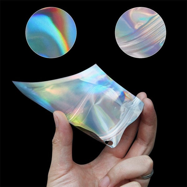 BowLift | 100-Pack: Resealable holographic foil bags