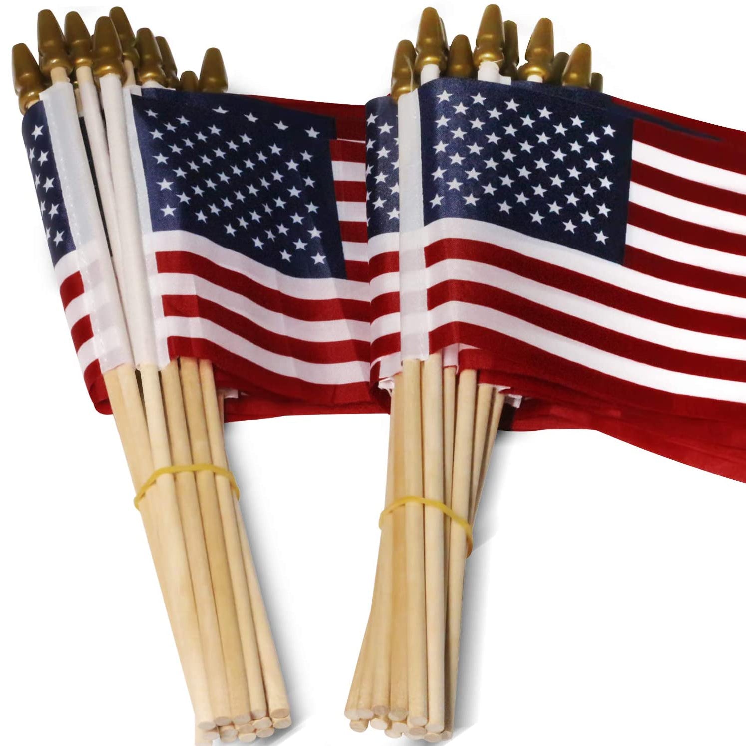 BowLift | 100-Pack: USA 4x6 in wooden stick flag