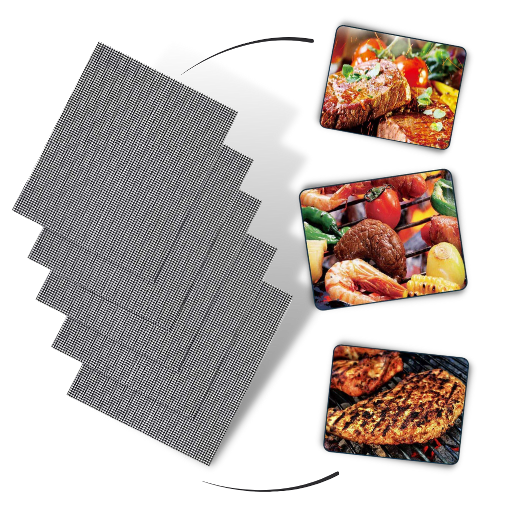 Teflon Non-stick BBQ Grill Mesh Mat for Reusable Cleaning | Bowlift