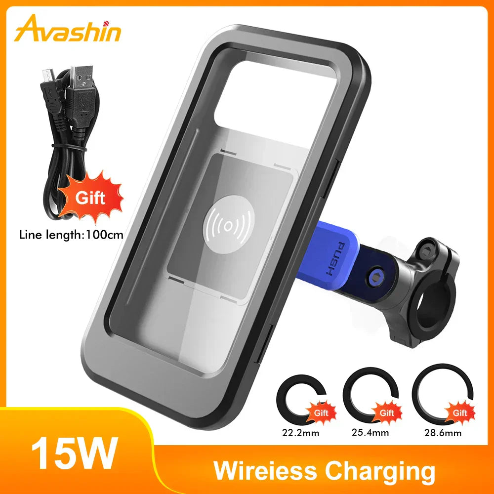 BowLift | RideCharge Pro – Waterproof Phone Holder with USB and 15W Wireless Charging for Bicycle and E-Bike