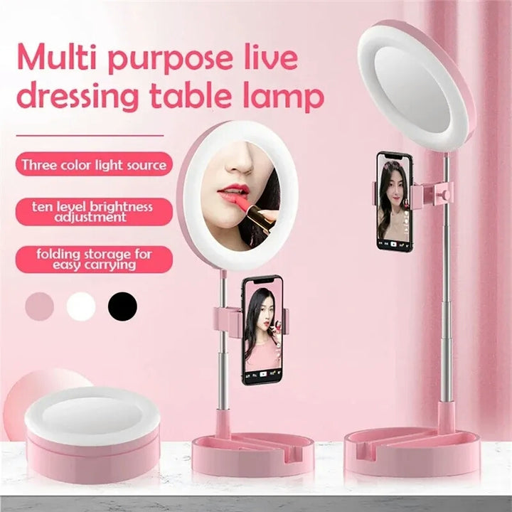 Selfie Ring Light with Makeup Mirror & Phone Holder Kit Bowlift
