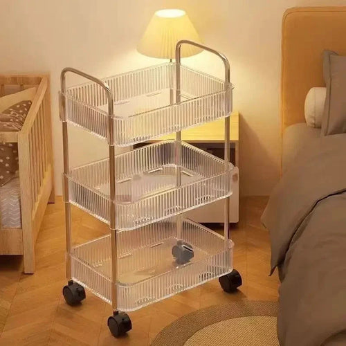 Acrylic Multifunction Storage Rolling Utility Cart Bowlift