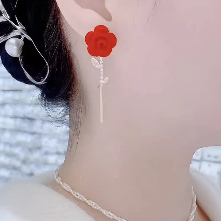 BowLift | Red Velvet Rose Earrings