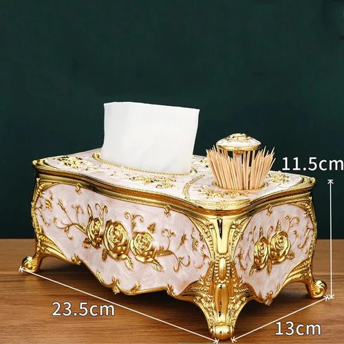 Luxury Dual-Function Tissue Box with Built-In Toothpick Dispenser Bowlift