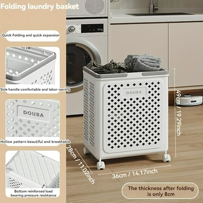 Large Capacity Movable Folding laundry Basket Bowlift