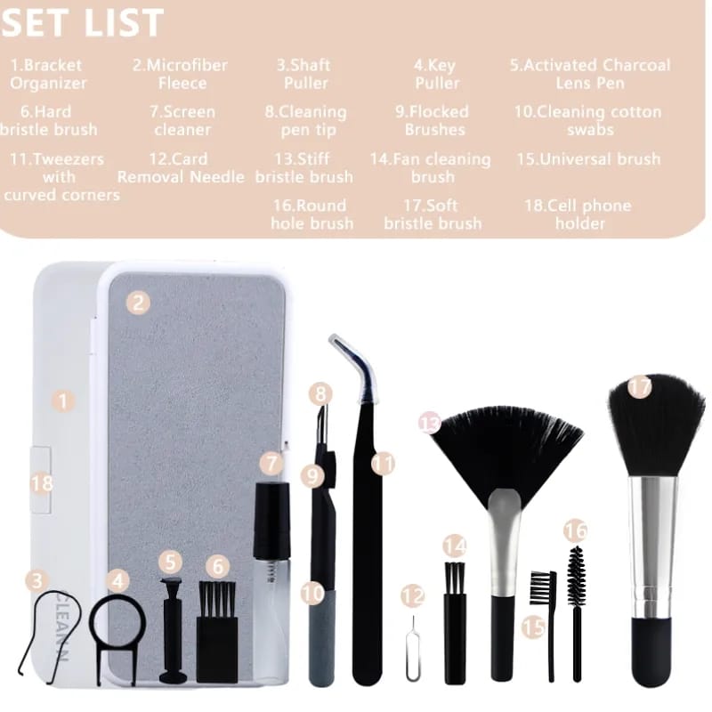 18 in 1 Computer/Mobile Accessories Cleaning Kit Bowlift
