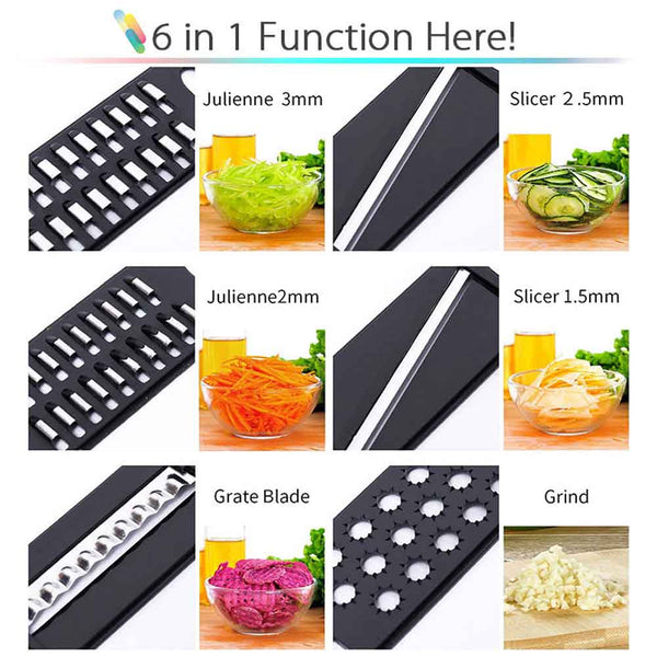 6 In 1 Mandoline Slicer Vegetable Cutter Bowlift