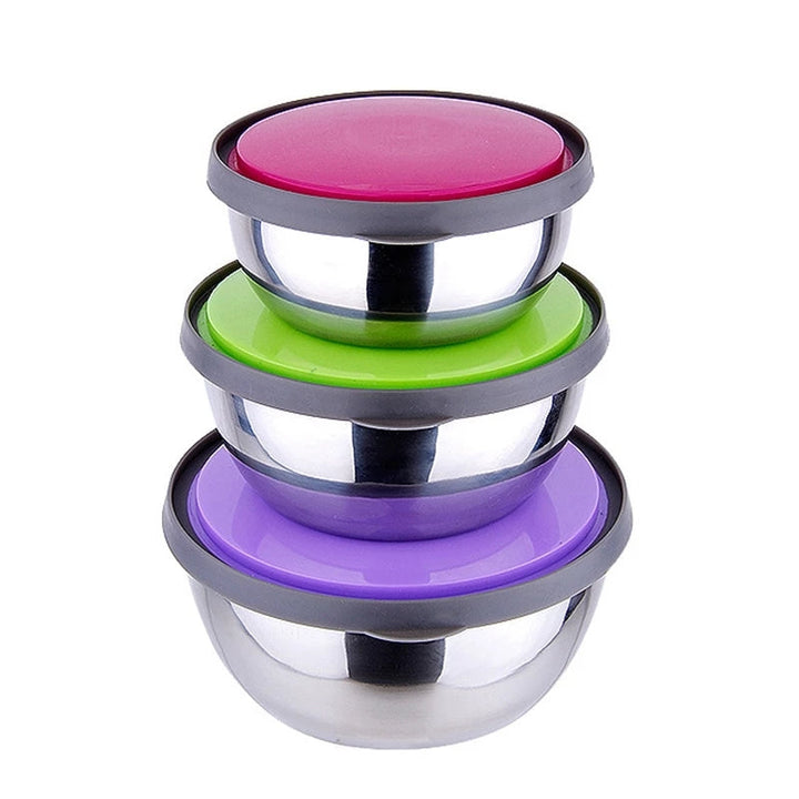 Stainless Steel 3 Pcs Food Storage Box Airtight Bowlift