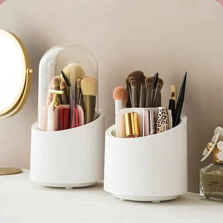 360 Degree Rotating Makeup Brush Holders Dustproof Cosmetic Brushes Storage Case Makeup Organizer with Lid Bowlift