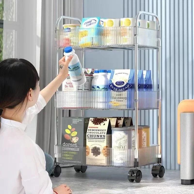 Acrylic Multifunction Storage Rolling Utility Cart Bowlift