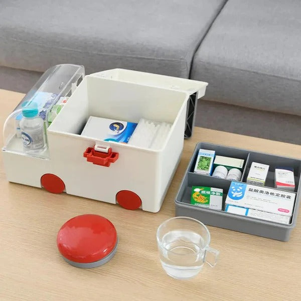 Ambulance Shape Portable Medicine Box Bowlift