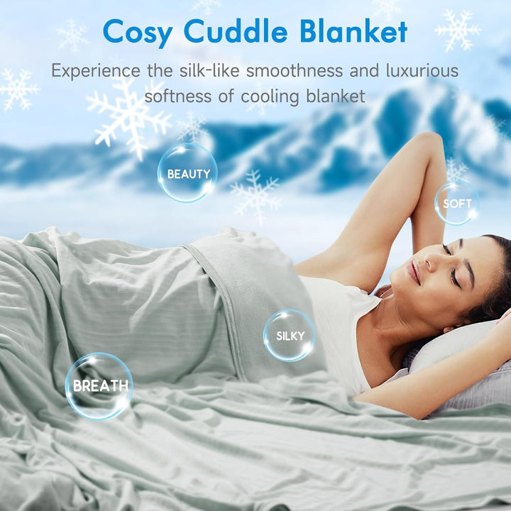 Cool Fiber Q-Max 0.4 Double-Sided Ice Silk Cooling Blanket – Gray | Bowlift