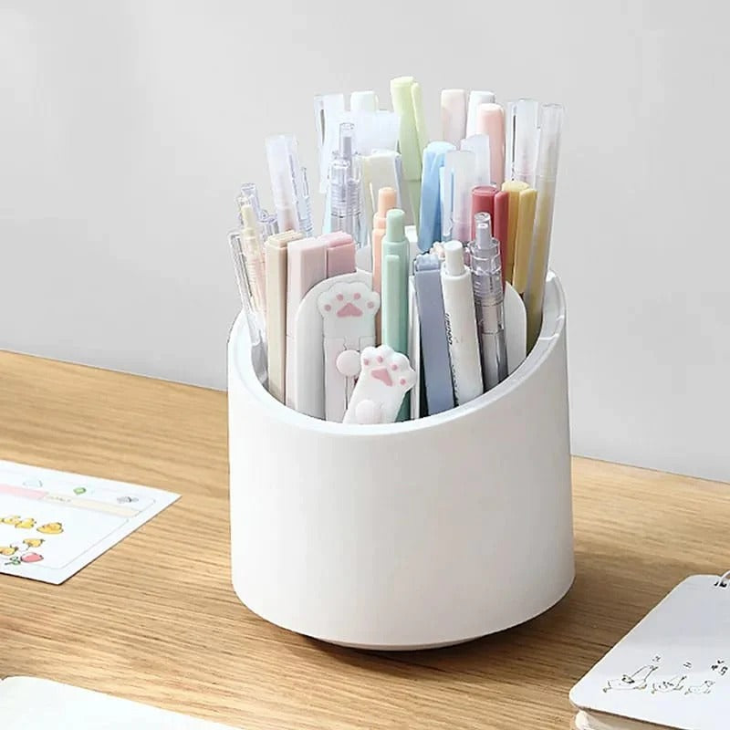 360 Degree Rotating Makeup Brush Holders Dustproof Cosmetic Brushes Storage Case Makeup Organizer with Lid Bowlift