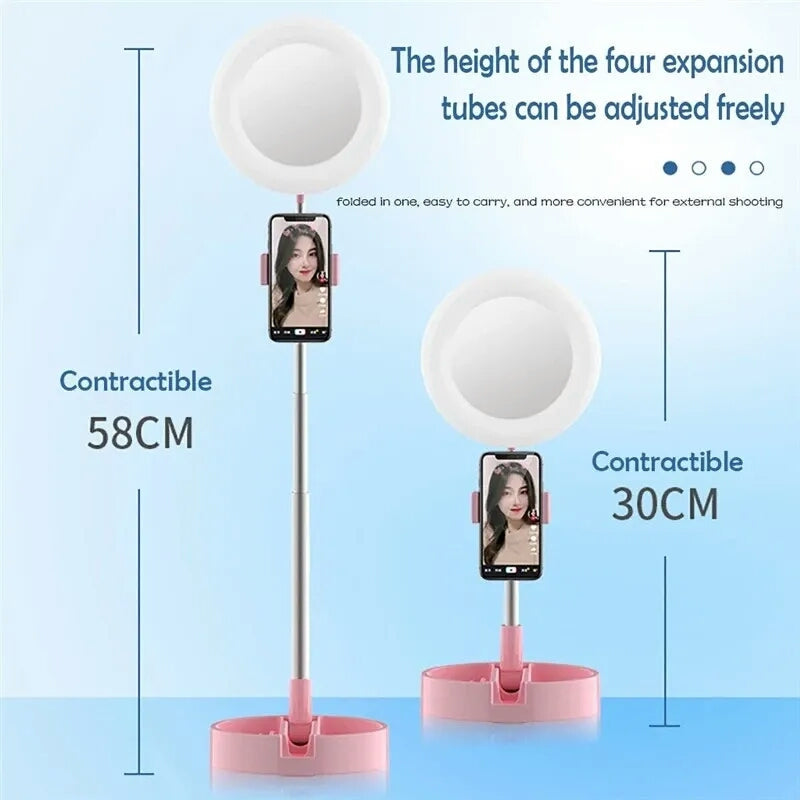Selfie Ring Light with Makeup Mirror & Phone Holder Kit Bowlift