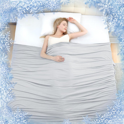 Cool Fiber Q-Max 0.4 Double-Sided Ice Silk Cooling Blanket – Gray | Bowlift
