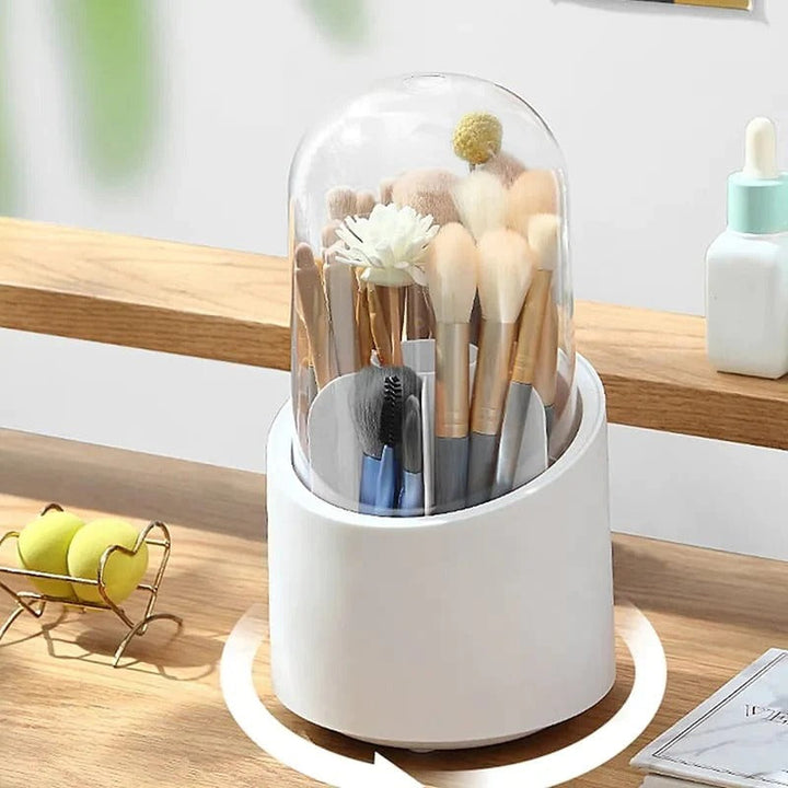 360 Degree Rotating Makeup Brush Holders Dustproof Cosmetic Brushes Storage Case Makeup Organizer with Lid Bowlift