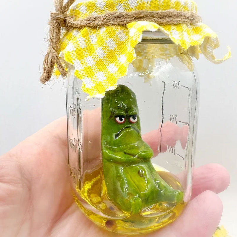 BowLift | Grumpy Pickle in a Jar Sculpture
