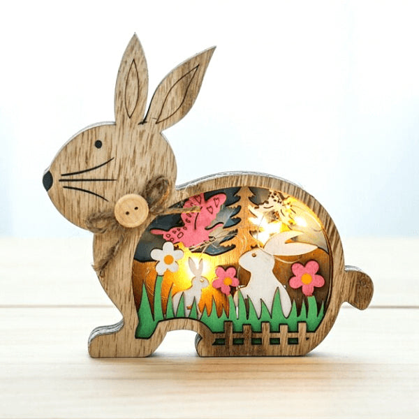 Wooden Easter Decoration with LED Light | Bowlift