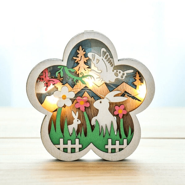 Wooden Easter Decoration with LED Light | Bowlift