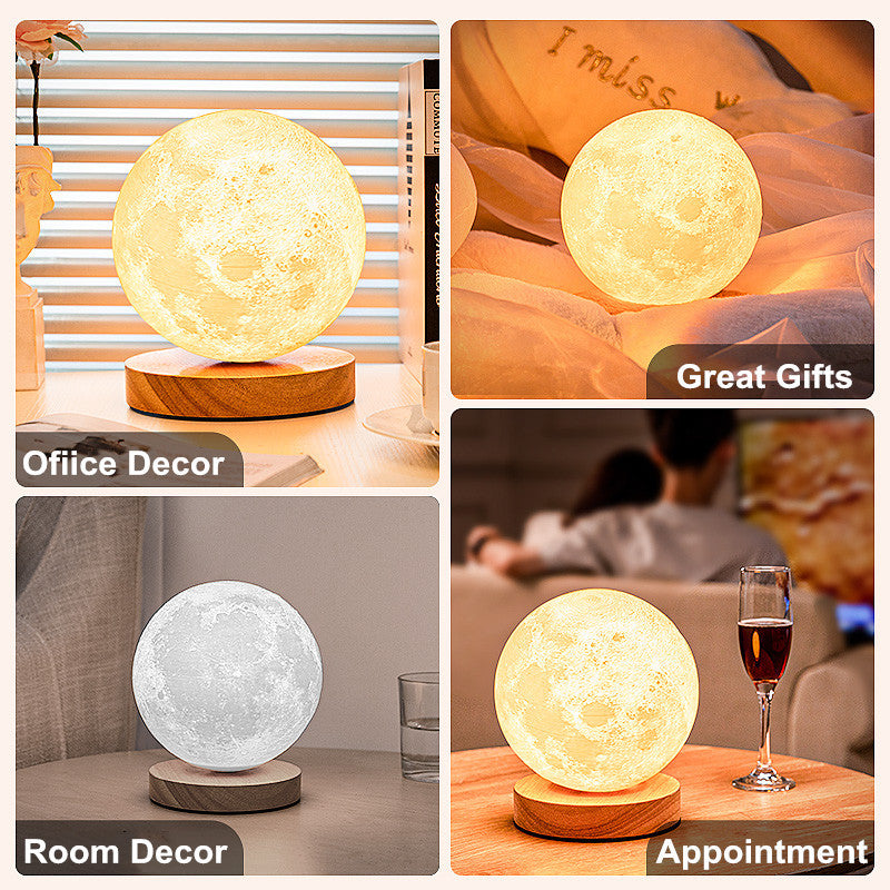 BowLift | Levitating Illusion Color Option Rotating Magnetic Moon Lamp