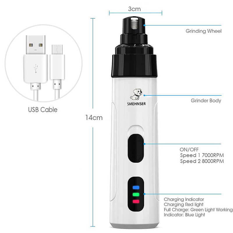 BowLift | Electric Dog Claw Nail Trimmer Grinder Clipper for Dogs and Cats