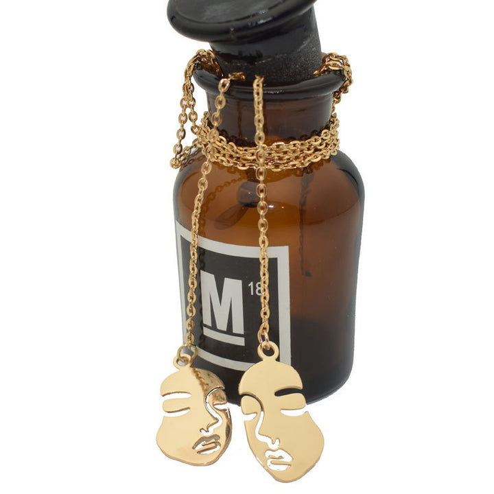Artistic Face Pendant Necklace Bowlift