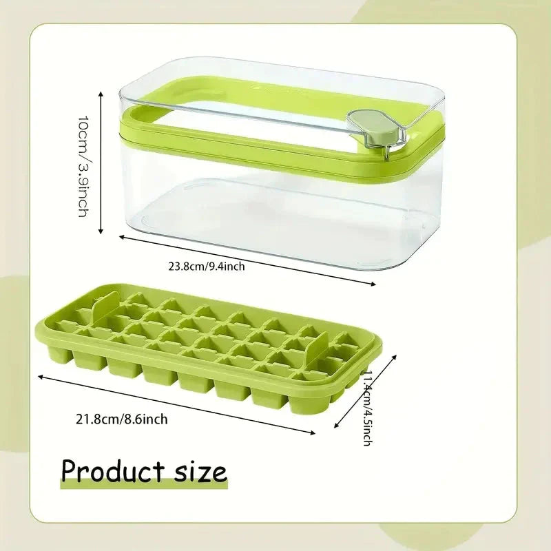 BowLift | 101oz. Ice Cube Tray Set - 64 Piece Silicone Ice Cube Tray with Lid & Container