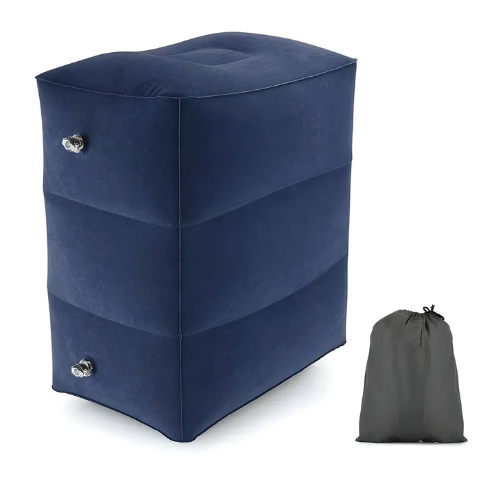 BowLift | Inflatable Travel Footrest | Ergonomic, Adjustable Height & Compact for Planes, Trains, Buses & Office Use
