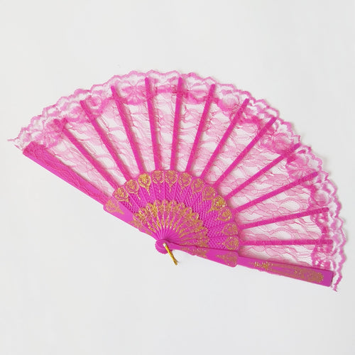 Ladies lace fan with golden decorations Bowlift