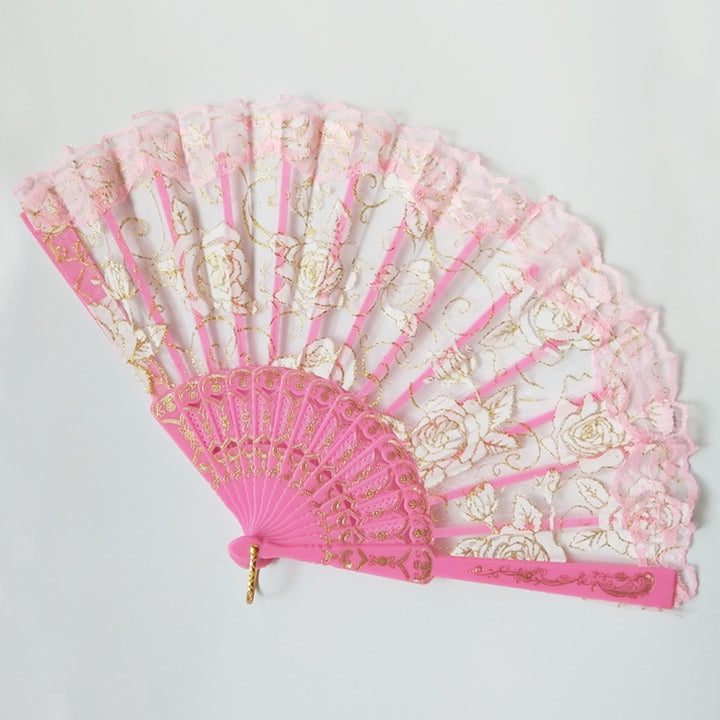 Ladies elegant lace fan with floral embellishments Bowlift