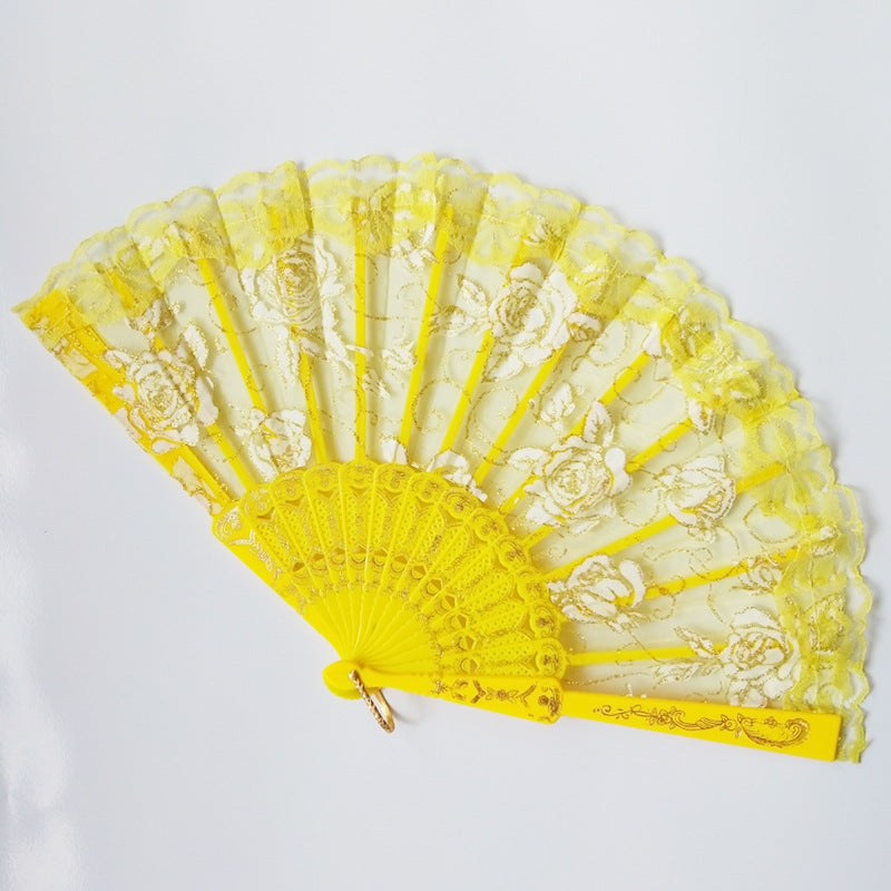 Ladies elegant lace fan with floral embellishments Bowlift